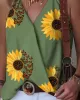 Flower Print Split-Joint Sleeveless V-Neck Vest Top