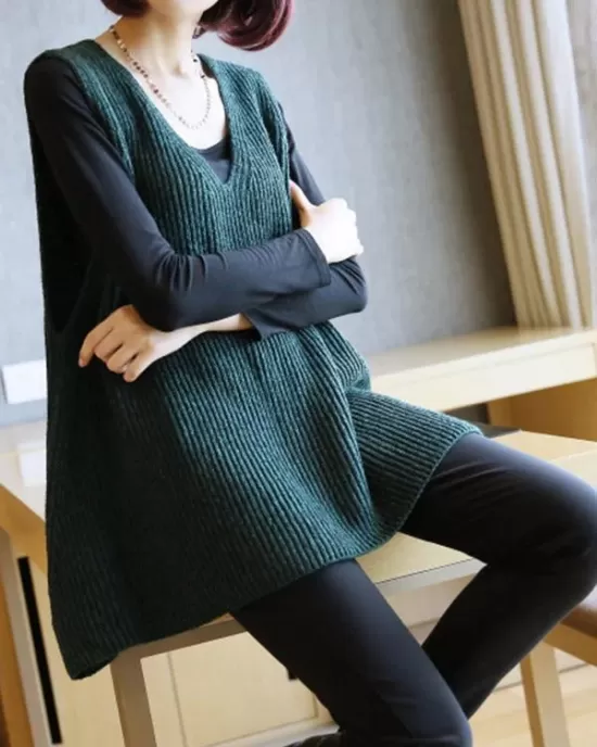 Casual V-Neck Knitting Vest