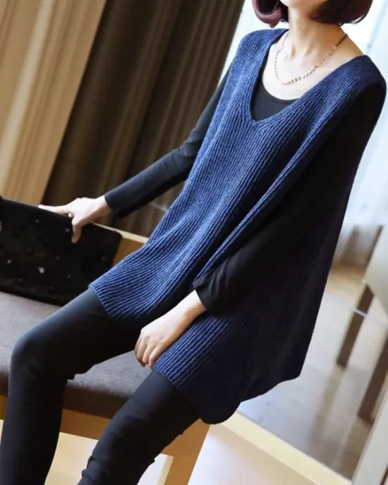 Casual V-Neck Knitting Vest