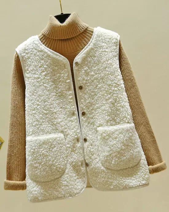 Loose Warm Lambswool Vest