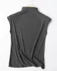 Simple Solid Color Sleeveless Casual High-Neck Vest