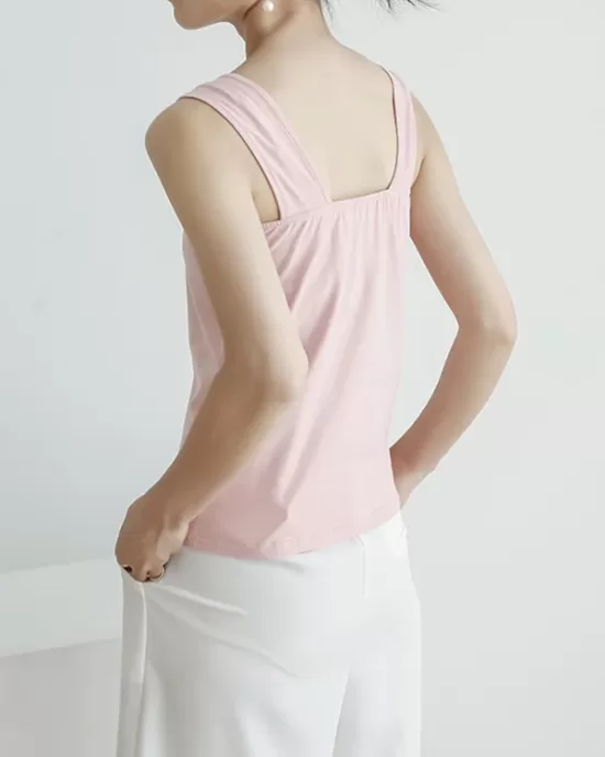 Casual Simple 6 Colors Square-Neck Sleeveless Vest