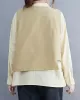 Original Stand Collar Long Sleeves T-Shirt Top&Buttoned Vest Outwear 2 Pieces Set